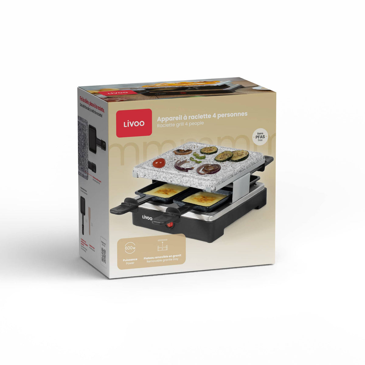Livoo DOC242 electric raclette grill for 4 people