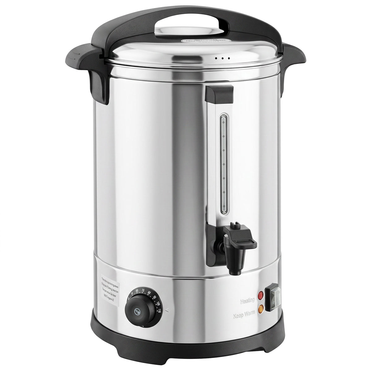 Distributeur d'Eau Chaude en Inox 8L 1500 W, 9 Niveaux de Température 30-110 °C, Maintien au Chaud, Robinet, Argenté