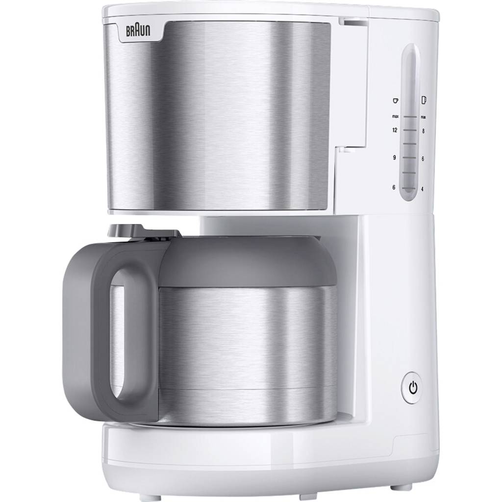 Braun KF 1505 WH Coffee maker Stainless steel, White 0X13211070