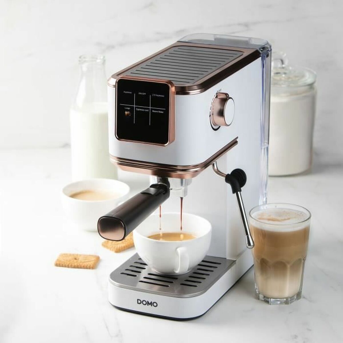 DOMO ESPRESSOMASCHINE 20Bar Espresso machine White DO746K
