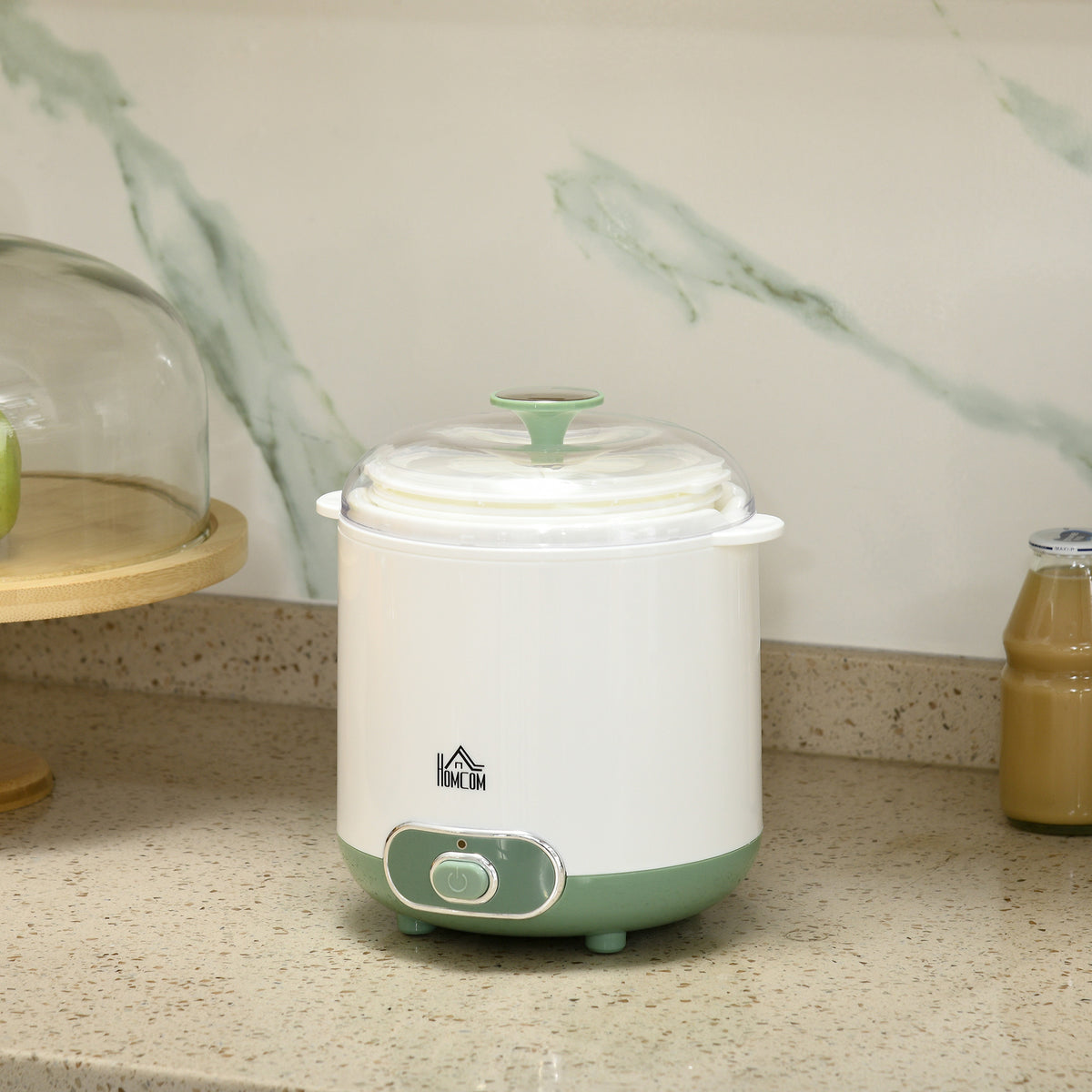 Yaourtière électrique avec 2 récipients de 1,5L filtre pour yaourt grec et 2 couvercles, puissance 20W blanc