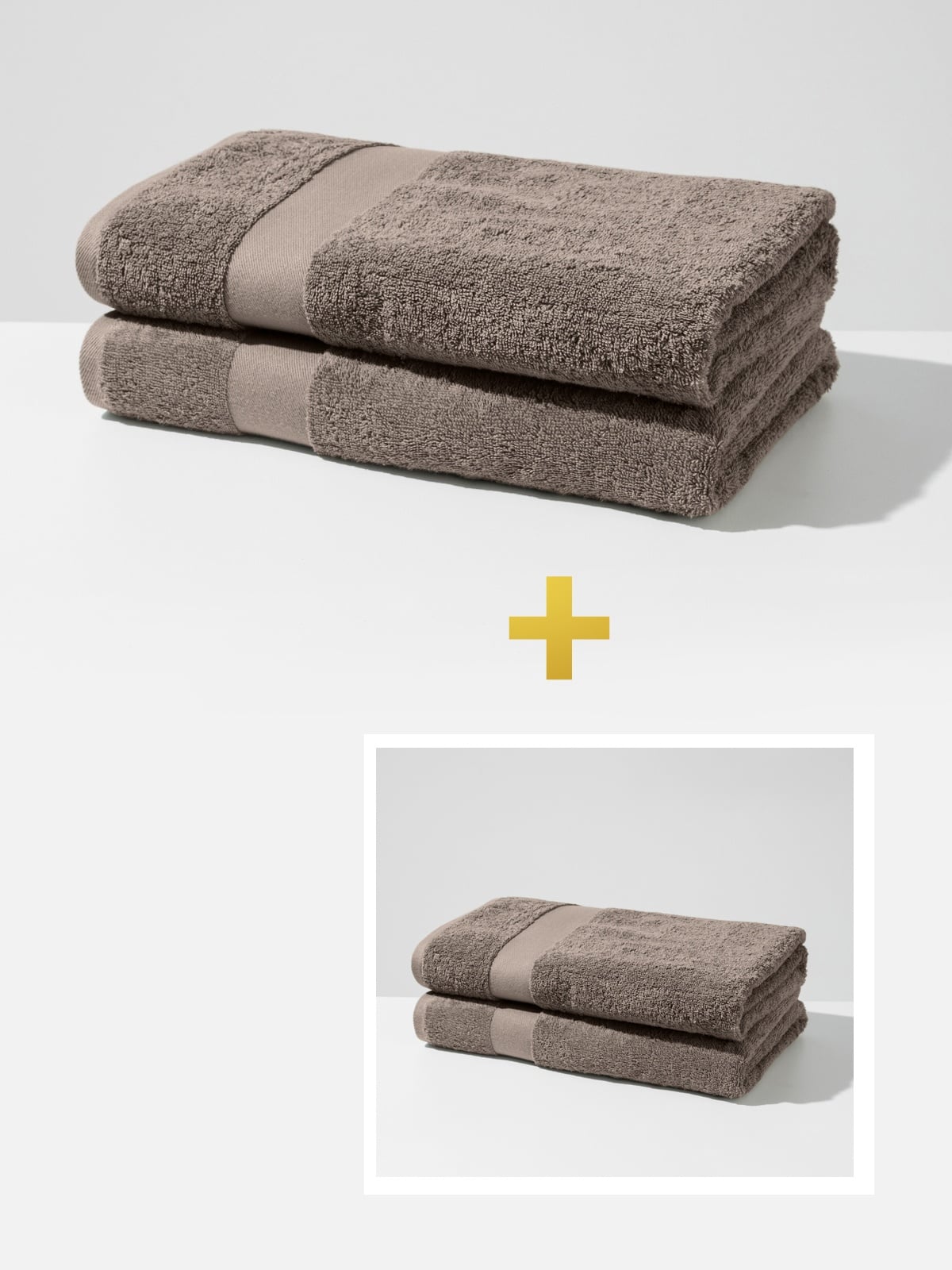 Set: cotton towel set – (2 pcs, 70 x 140 cm) and cotton towel set – (2 pcs, 50 x 90 cm)-0