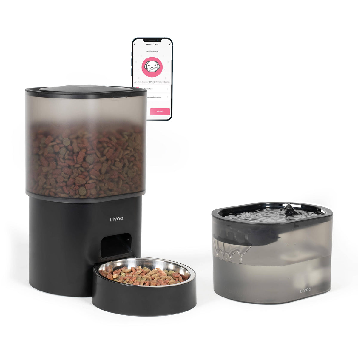 Automatinis maisto dozatorius ir vandens fontanas Livoo PET107