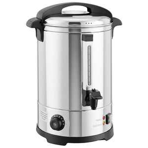 Distributeur d'Eau Chaude en Inox 8L 1500 W, 9 Niveaux de Température 30-110 °C, Maintien au Chaud, Robinet, Argenté