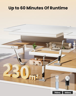 3-in-1 plaunantis dulkių siurblys-šluota Proscenic F10 Ultra