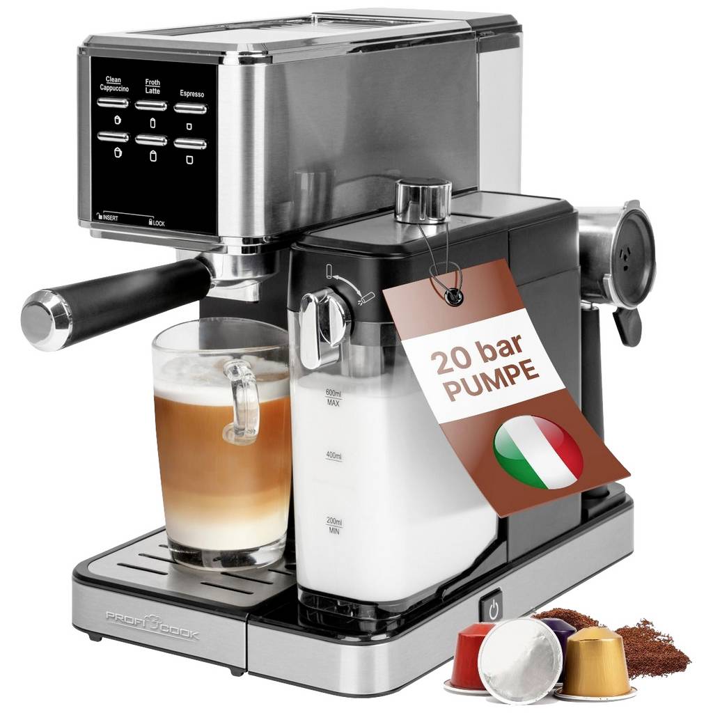 Profi Cook PC-ES-KA 1266 Espresso machine Stainless steel incl. automatic 501266