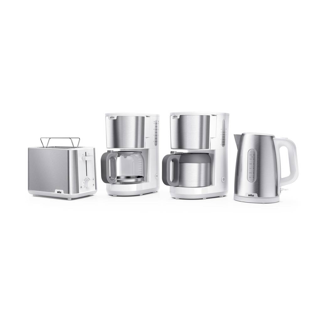 Braun KF 1505 WH Coffee maker Stainless steel, White 0X13211070