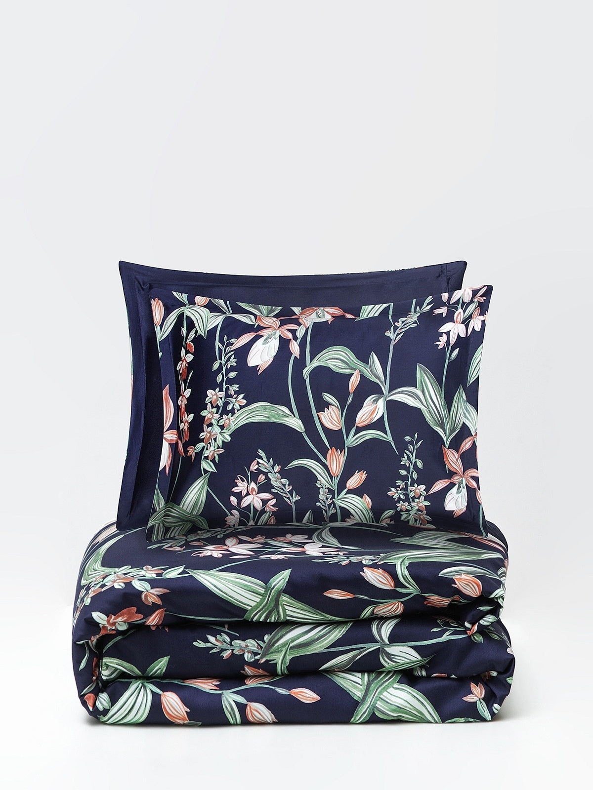 Satin bedding set made of 210 thread count cotton fiber, 160x200 cm-0