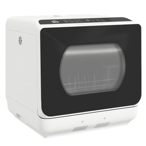 Mini lave-vaisselle 4 couverts 5 programmes réservoir d'eau 6L commande tactile affichage LED 45 x 44 x 45,8 cm blanc