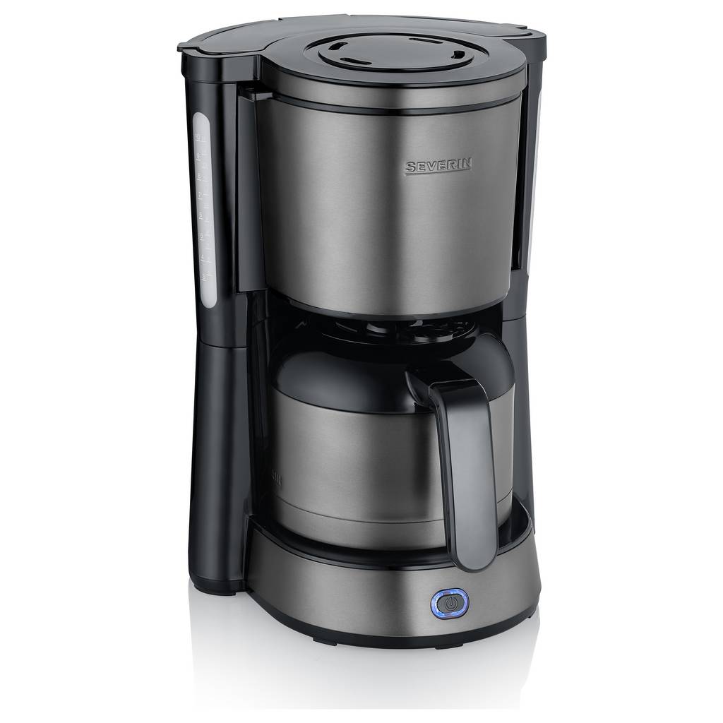 Severin 9343 Coffee maker Steel, Black Cup volume=8 Timer, incl. filter cof 9343
